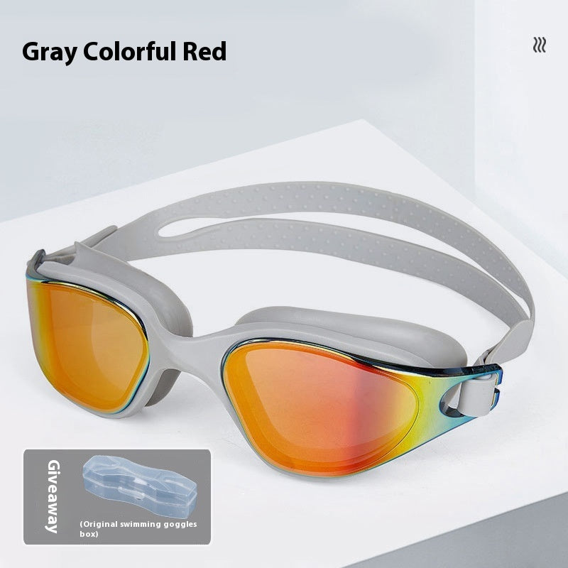 One-piece Silicone Large Frame Large Vision Waterproof Swimming Goggles