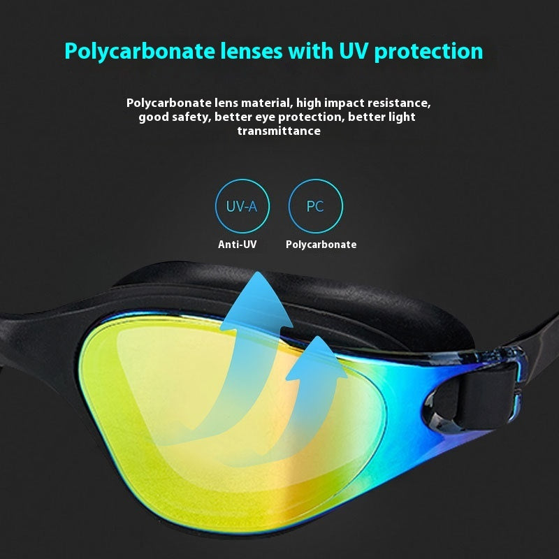 One-piece Silicone Large Frame Large Vision Waterproof Swimming Goggles