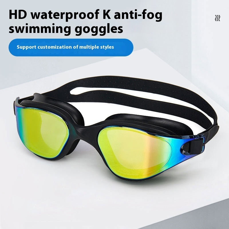 One-piece Silicone Large Frame Large Vision Waterproof Swimming Goggles