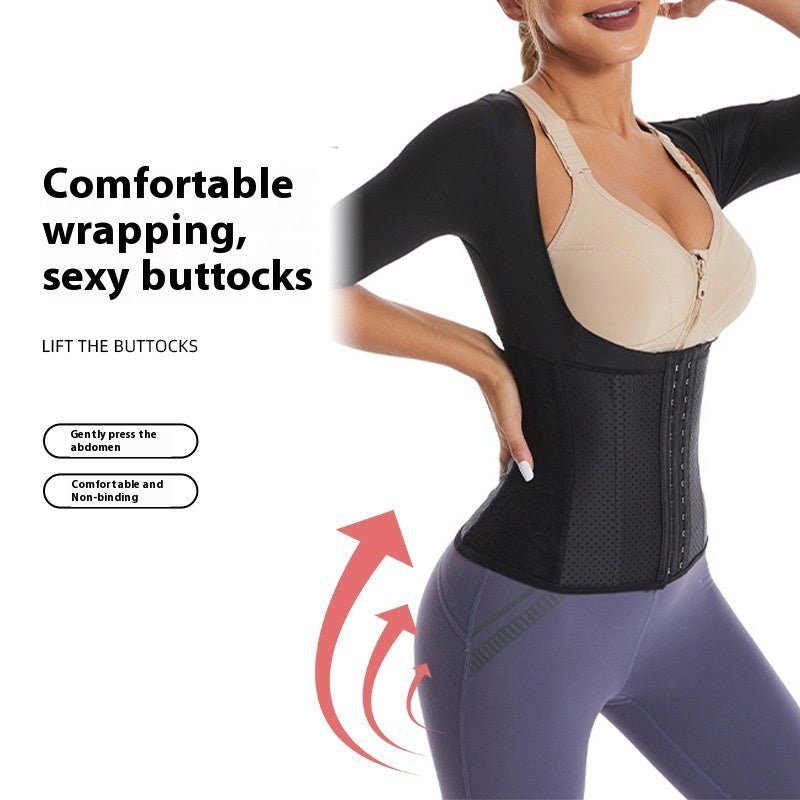 Sports Corset 10 Bone Vest Rubber Lace Shapewear Half Sleeve Belly Contracting And Slimming Waistband