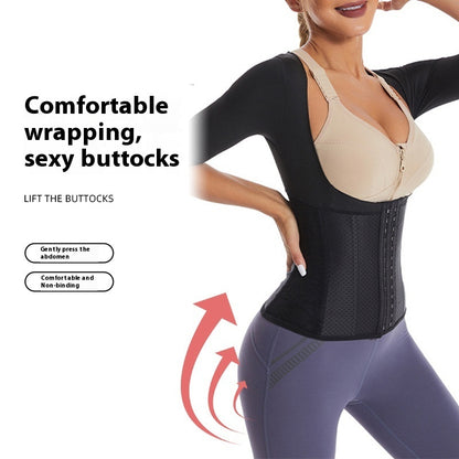Sports Corset 10 Bone Vest Rubber Lace Shapewear Half Sleeve Belly Contracting And Slimming Waistband