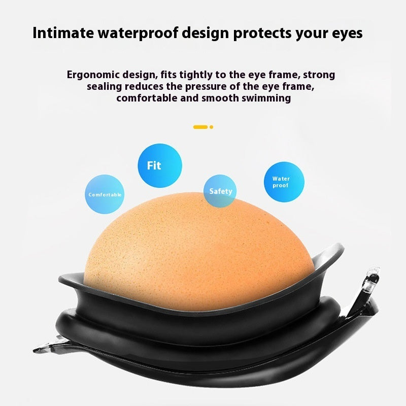 One-piece Silicone Large Frame Large Vision Waterproof Swimming Goggles